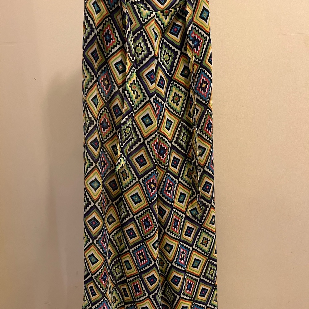 Vintage Sheer Bell Bottoms Pants with Fabric Belt Medium